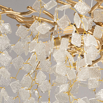 Люстра подвесная золотого цвета с декоративными ветвями и прозрачными рельефными подвесками FAIRYTREE Light варинант исполнения - 4 | Loft Concept в Краснодаре