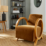 Кресло с круглыми деревянными подлокотниками Modesto Chair варинант исполнения - 6 | Loft Concept в Краснодаре