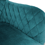 Барный стул со спинкой и подлокотниками на 4-х деревянных ножках Douglas Rhombus Бирюзовый Велюр варинант исполнения - 2 | Loft Concept в Краснодаре