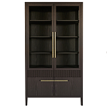 Витрина Primo со стеклянными фасадами и буфетом шпон Темный орех варинант исполнения - 1 | Loft Concept в Краснодаре