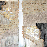 Триптих Геометрический гобелен бежевый Figurative Beige Wall Hangings варинант исполнения - 1 | Loft Concept в Краснодаре