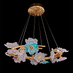 Люстра круглая на золотом каркасе с цветочным декором Miscellaneous herbs варинант исполнения - 1 | Loft Concept в Краснодаре