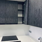 Угловой кухонный гарнитур Жемчужный белый Серый Clarke Kitchen Set White Grey варинант исполнения - 5 | Loft Concept в Краснодаре