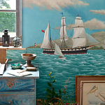 Обои ручная роспись Nantucket Crossing Brandt colourway on scenic paper варинант исполнения - 2 | Loft Concept в Краснодаре