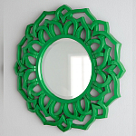 Зеркало круглое в ажурной зеленой раме Green Floral Pattern варинант исполнения - 2 | Loft Concept в Краснодаре