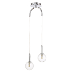 Подвесной светильник с 2-мя рельефными прозрачными плафонами из стекла и основанием цвета Хром Perforated Glass Bubbles варинант исполнения - 1 | Loft Concept в Краснодаре