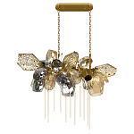 Люстра подвесная с 22-мя гранёными стеклянными плафонами с вертикальными подвесками Gilded Mirage  варинант исполнения - 2 | Loft Concept в Краснодаре