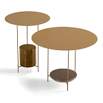 Дизайнерский круглый кофейный стол из металла с мраморным декором PANNA COTTA Coffee Table варинант исполнения - 6 | Loft Concept в Краснодаре