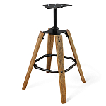 Барный стул со спинкой и подлокотниками на 4-х деревянных ножках Douglas Rhombus Коричневый Велюр варинант исполнения - 5 | Loft Concept в Краснодаре