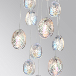 Люстра каскадная с 11-ю круглыми плафонами из рельефного стекла Disc Light варинант исполнения - 3 | Loft Concept в Краснодаре