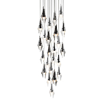 Люстра каскадная с 24-мя рельефными прозрачными плафонами в форме лепестков Glass Pod  варинант исполнения - 1 | Loft Concept в Краснодаре