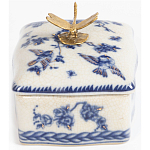 Фарфоровая шкатулка с бронзовой стрекозой Blue and White варинант исполнения - 5 | Loft Concept в Краснодаре