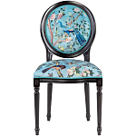 Стул из массива бука бирюзовый с изображением птиц в саду Turquoise Chinoiserie Bird Chair варинант исполнения - 1 | Loft Concept в Краснодаре