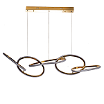 Люстра подвесная золотая в форме изогнутых колец Curved Rings варинант исполнения - 1 | Loft Concept в Краснодаре