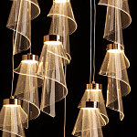 Люстра каскадная с 10-ю прозрачными плафонами Wave Line варинант исполнения - 7 | Loft Concept в Краснодаре