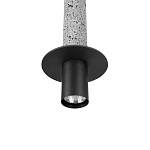 Подвесной светильник с узким цилиндрическим плафоном и черным металлическим декором Concrete Pipe варинант исполнения - 6 | Loft Concept в Краснодаре