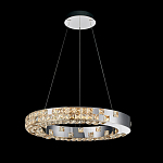 Люстра серебряная в форме кольца с мозаичным хрустальным оформлением Sparks of Crystal варинант исполнения - 1 | Loft Concept в Краснодаре