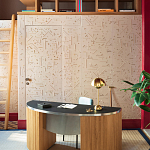 Обои с вышивкой ручной работы Glyph Original colourway on wool sateen варинант исполнения - 1 | Loft Concept в Краснодаре