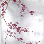 Обои ручная роспись Cherry Tree Special Colourway on Sterling Silver gilded paper варинант исполнения - 2 | Loft Concept в Краснодаре