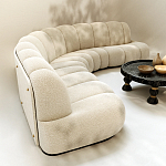 Диван Limoges полукруглой формы с обивкой букле молочного цвета варинант исполнения - 3 | Loft Concept в Краснодаре