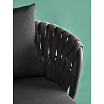 Стул мягкий с декором в виде плетеных лент на спинке и подлокотниках Semicircular Chair Decorated with Ribbons варинант исполнения - 6 | Loft Concept в Краснодаре