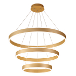 Люстра подвесная светодиодная с тремя золотистыми кольцами Ring Horizontal варинант исполнения - 1 | Loft Concept в Краснодаре