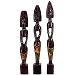Комплект из трёх деревянных статуэток в виде аборигенов Three Aborigines Figurines варинант исполнения - 3 | Loft Concept в Краснодаре