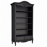 Стеллаж черный широкий из массива бука с 5-ю полками и 2-мя ящиками Black Provence варинант исполнения - 1 | Loft Concept в Краснодаре