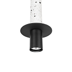 Подвесной светильник с узким цилиндрическим плафоном и черным металлическим декором Concrete Pipe варинант исполнения - 12 | Loft Concept в Краснодаре