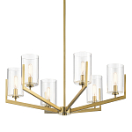 Люстра с 6-ю прозрачными цилиндрическими плафонами Kichler варинант исполнения - 1 | Loft Concept в Краснодаре