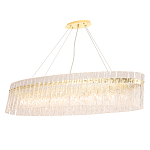 Люстра подвесная овальная с рельефными стеклянными панелями и золотым металлическим каркасом Textured Glass Chandelier варинант исполнения - 2 | Loft Concept в Краснодаре