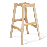 Барный стул со спинкой на 4-х деревянных ножках Голубой Велюр Ava Charm варинант исполнения - 3 | Loft Concept в Краснодаре