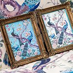 Постер в раме в стиле шинуазри Павлины на дереве Chinoiserie Imperial Garden Peacocks on a Tree Poster варинант исполнения - 3 | Loft Concept в Краснодаре