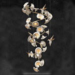 Люстра каскадная из белых цветов каллы и птичек Refined Taste of Light варинант исполнения - 1 | Loft Concept в Краснодаре