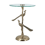 Столик с круглой стеклянной столешницей и корпусом в виде двух павлинов на ветке Table Two Peacocks варинант исполнения - 4 | Loft Concept в Краснодаре
