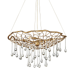 Люстра подвесная золотого цвета с металлическим сетчатым основанием и стеклянными каплевидными подвесками Hinkley варинант исполнения - 1 | Loft Concept в Краснодаре