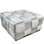 Пуф плетеный велюровый светло-бежевый  Soft Wicker Pouf варинант исполнения - 1 | Loft Concept в Краснодаре