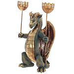 Подсвечник в виде дракона Dragon Candlestick Green Gold варинант исполнения - 2 | Loft Concept в Краснодаре