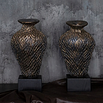 Вазы «Парные» на деревянных основаниях варинант исполнения - 1 | Loft Concept в Краснодаре