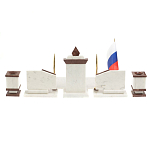 Настольный письменный набор из мрамора и лемезита с гербом и флагом России Marble Accessory варинант исполнения - 6 | Loft Concept в Краснодаре