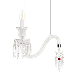 Подвесной светильник стеклянный в виде канделябра Curved Glass Chandelier варинант исполнения - 3 | Loft Concept в Краснодаре