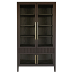 Витрина Primo со стеклянными фасадами и 2 ящиками Темный орех варинант исполнения - 7 | Loft Concept в Краснодаре