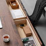 Кофейный стол из массива дерева с выдвижными ящиками Coffee Walnut Table варинант исполнения - 7 | Loft Concept в Краснодаре