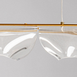 Люстра линейная с 3-мя белыми волнистыми плафонами Wave Line варинант исполнения - 9 | Loft Concept в Краснодаре