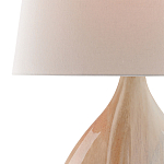 Настольная лампа на прозрачным основании с тканевым конусообразным абажуром Cream варинант исполнения - 1 | Loft Concept в Краснодаре