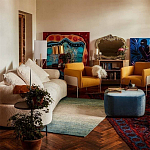 Трехместный диван с обивкой букле молочного цвета Leonois Boucle Sofa варинант исполнения - 5 | Loft Concept в Краснодаре