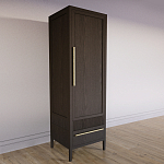 Узкий Шкаф Primo с 2 выдвижными ящиками Темный орех варинант исполнения - 3 | Loft Concept в Краснодаре