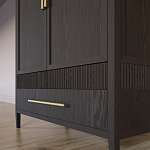 Шкаф платяной Primo с выдвижными ящиками шпон Темный орех варинант исполнения - 6 | Loft Concept в Краснодаре