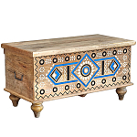 Сундук из массива манго Grey Mango Collection Blue Ornament варинант исполнения - 1 | Loft Concept в Краснодаре