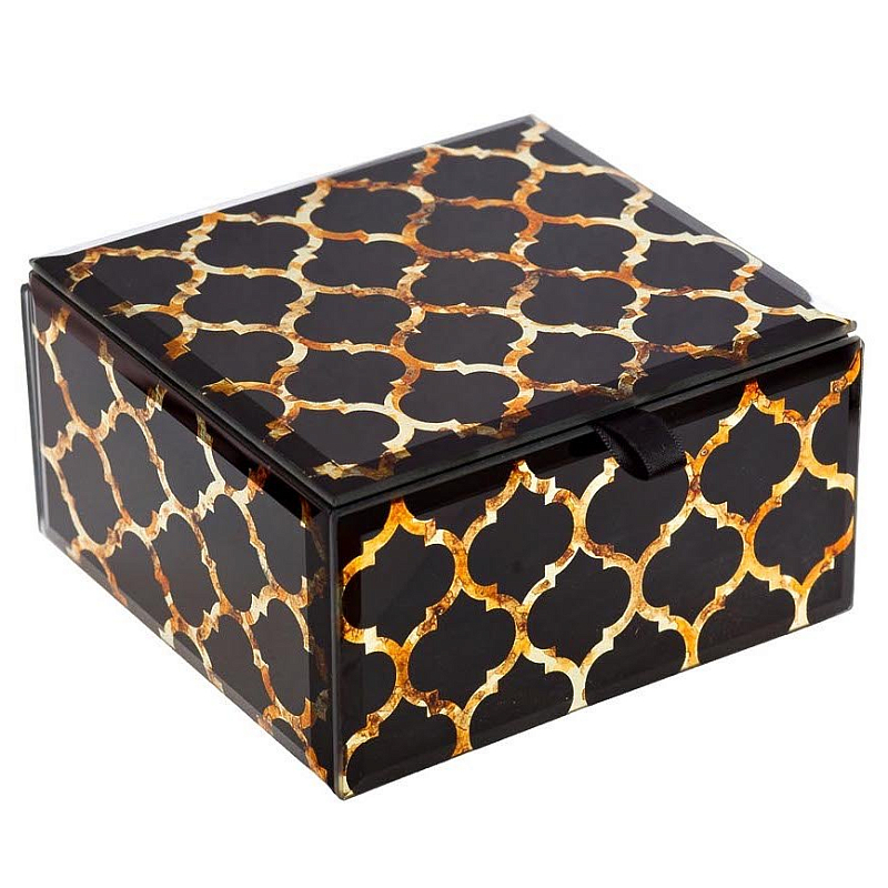 Шкатулка Oriental Rhombuses Cube Черный Шкатулка Oriental Rhombuses Cube Черный в Краснодаре | Loft Concept